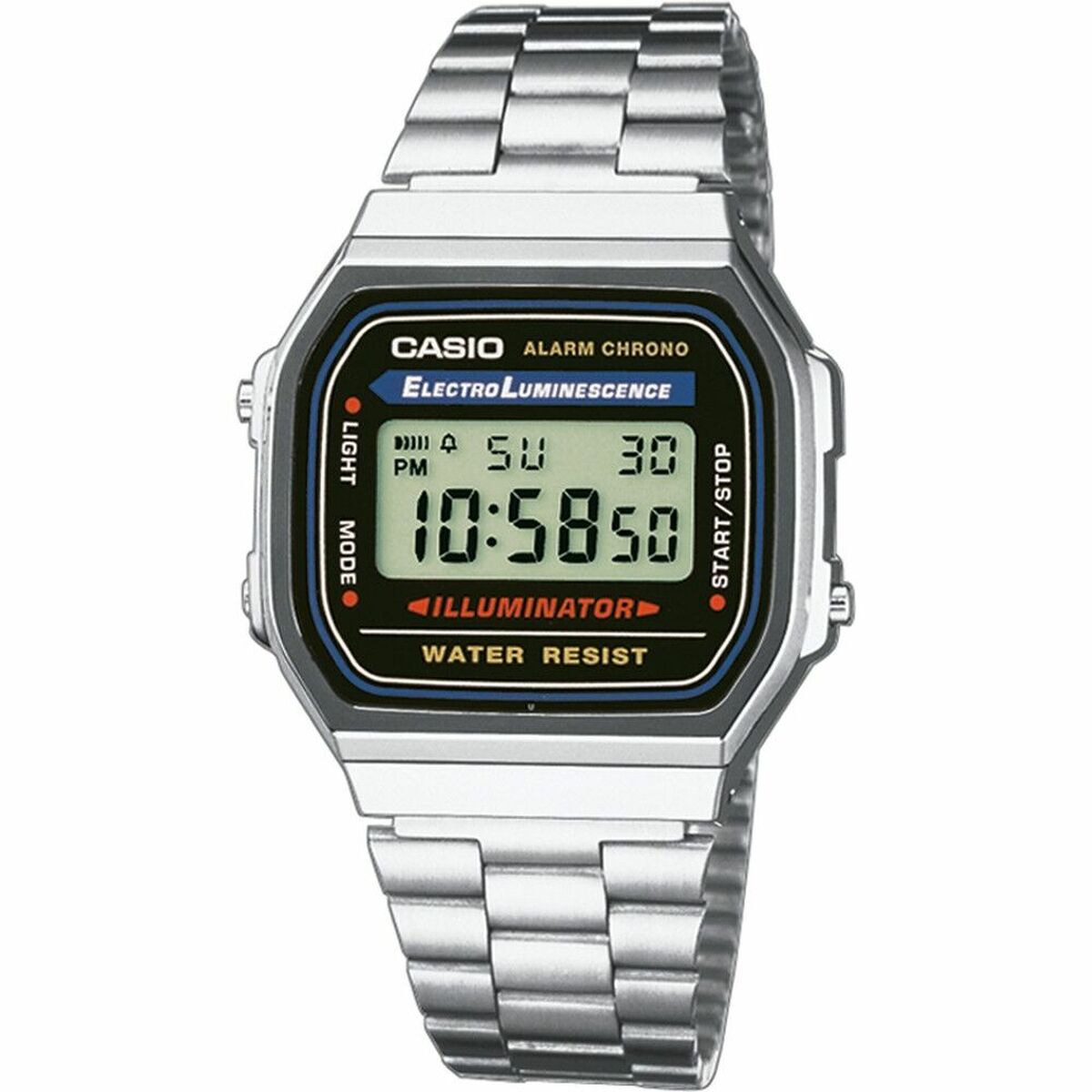 Unisex-Uhr Casio A168WA-1YES Schwarz Silberfarben - AWK Flagship