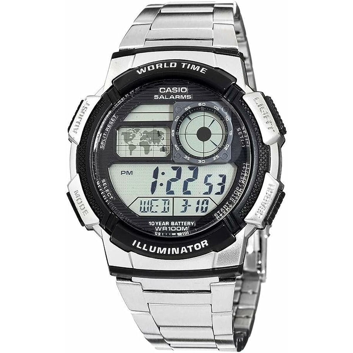 Herrenuhr Casio AE-1000WD-1AVEF Digital Acryl Schwarz Grau Silberfarben (Ø 45 mm) - AWK Flagship