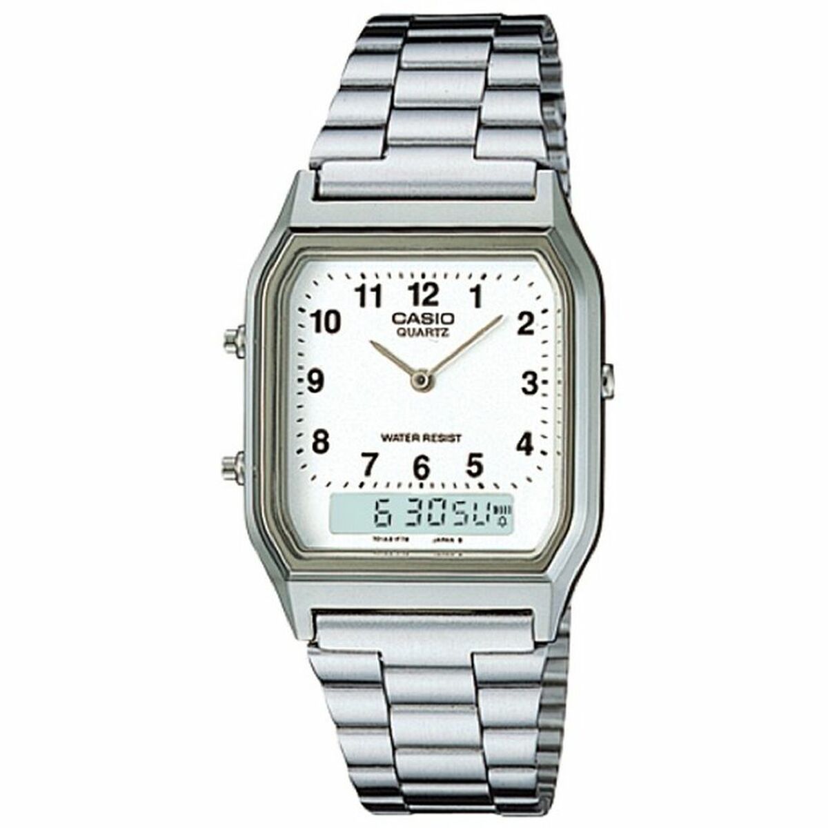 Herrenuhr Casio COLLECTION ANA-DIGIT Silberfarben (Ø 30 mm) - AWK Flagship