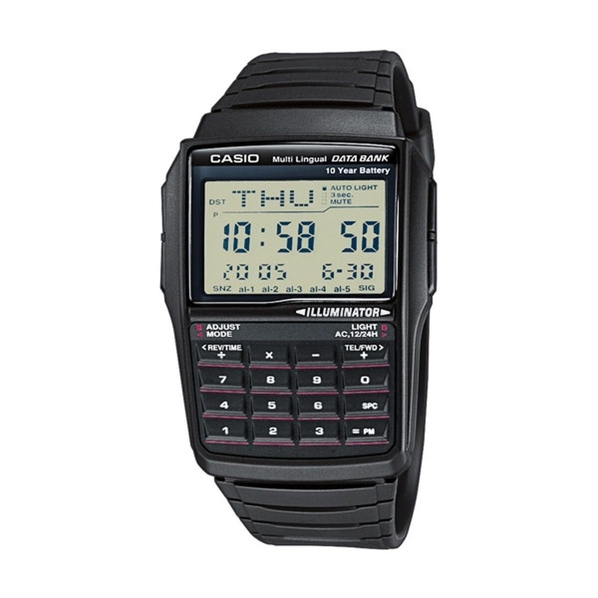 Herrenuhr Casio DATABANK CALCULATOR Schwarz Grau - AWK Flagship