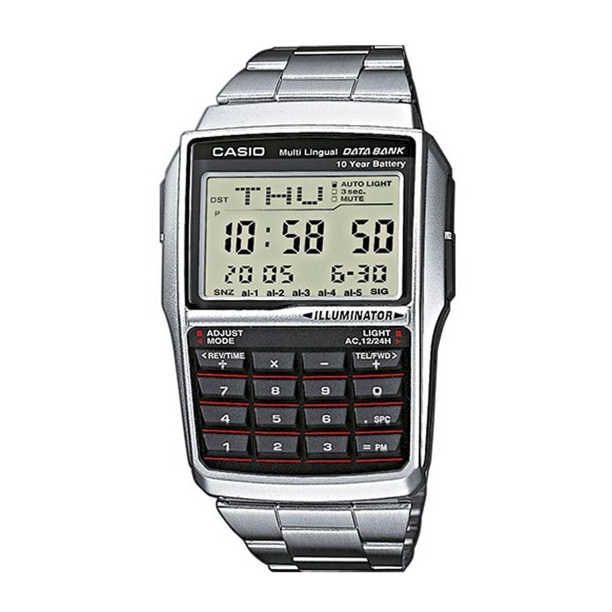 Herrenuhr Casio DATABANK CALCULATOR STEEL - AWK Flagship