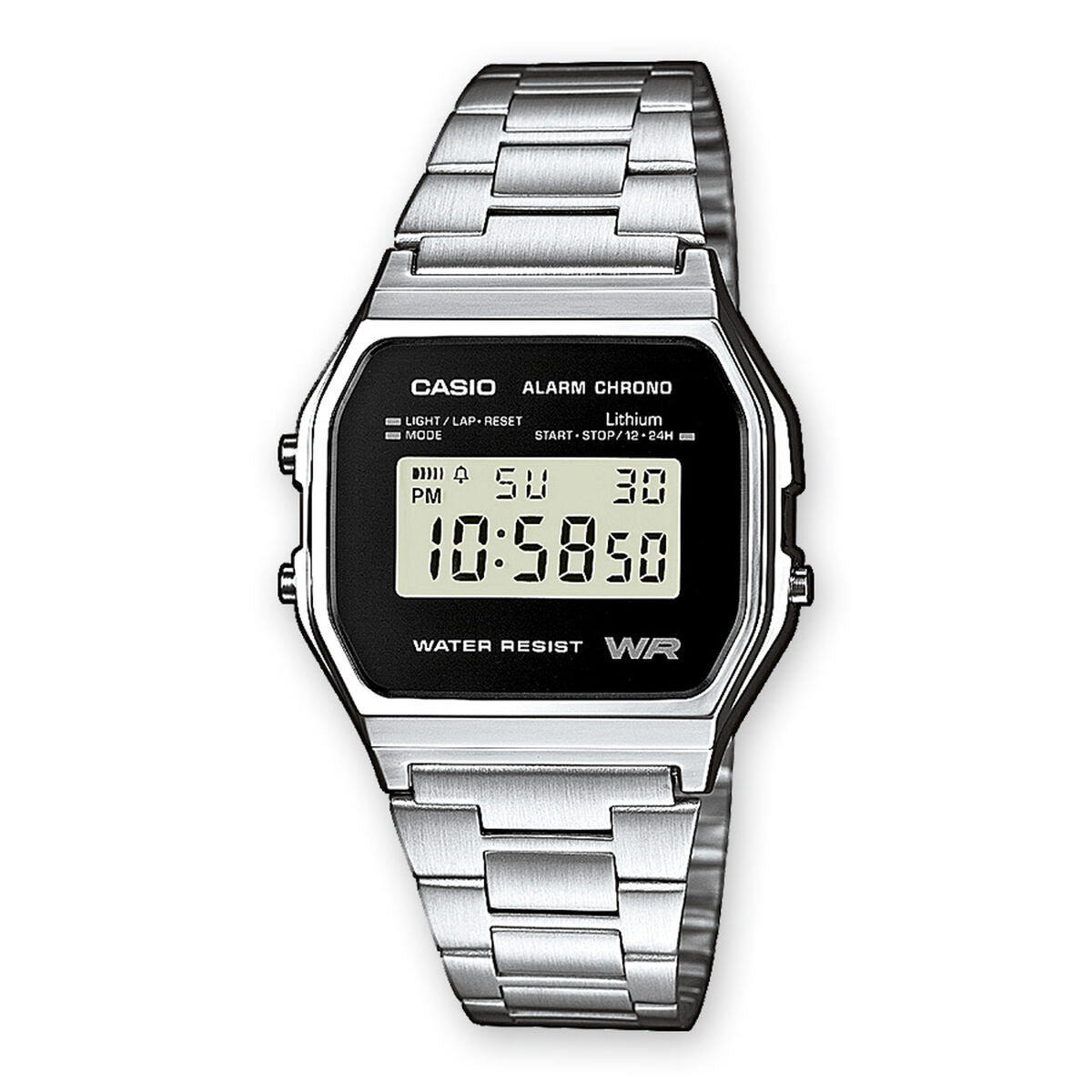 Herrenuhr Casio A158WEA-1EF Schwarz Grau Silberfarben - AWK Flagship