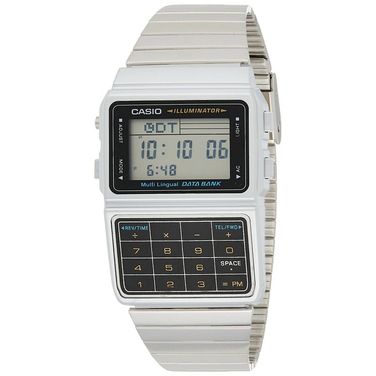 Unisex-Uhr Casio DATABANK CALCULATOR STEEL - Matt case - AWK Flagship