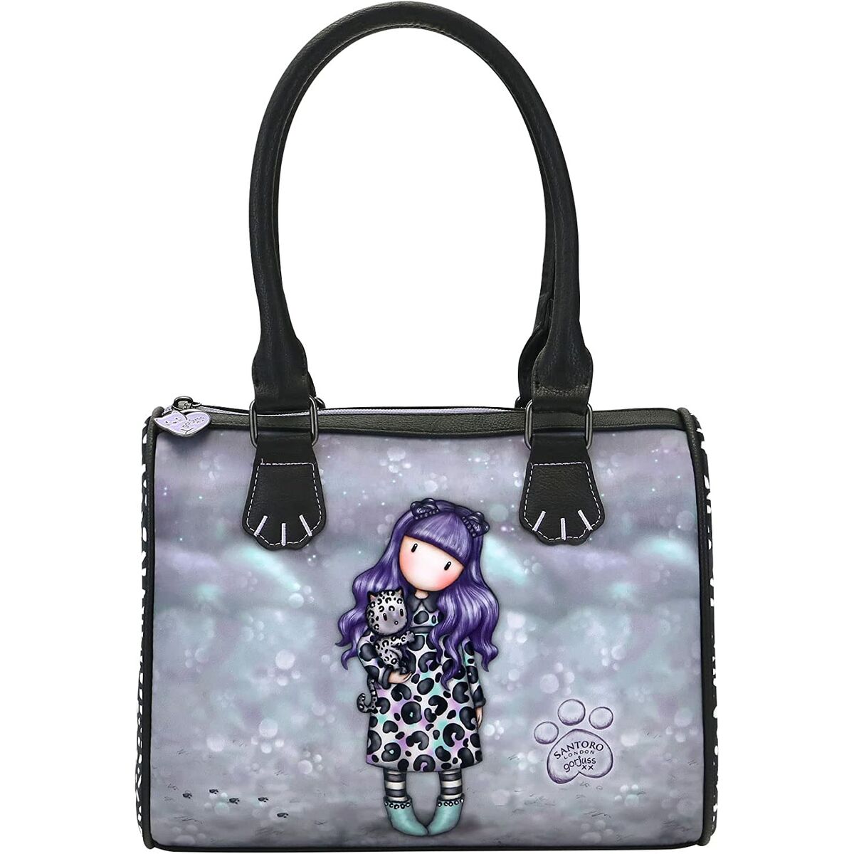 Handtasche Gorjuss Smitten kitten Schwarz Weiß (28 x 22 x 13 cm) - AWK Flagship