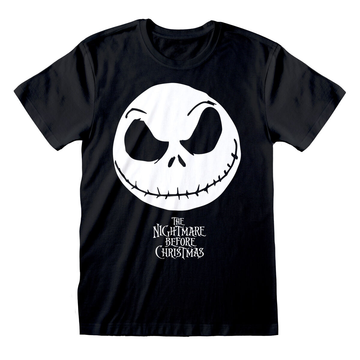 Kurzarm-T-Shirt The Nightmare Before Christmas Jack Face Schwarz Unisex - AWK Flagship