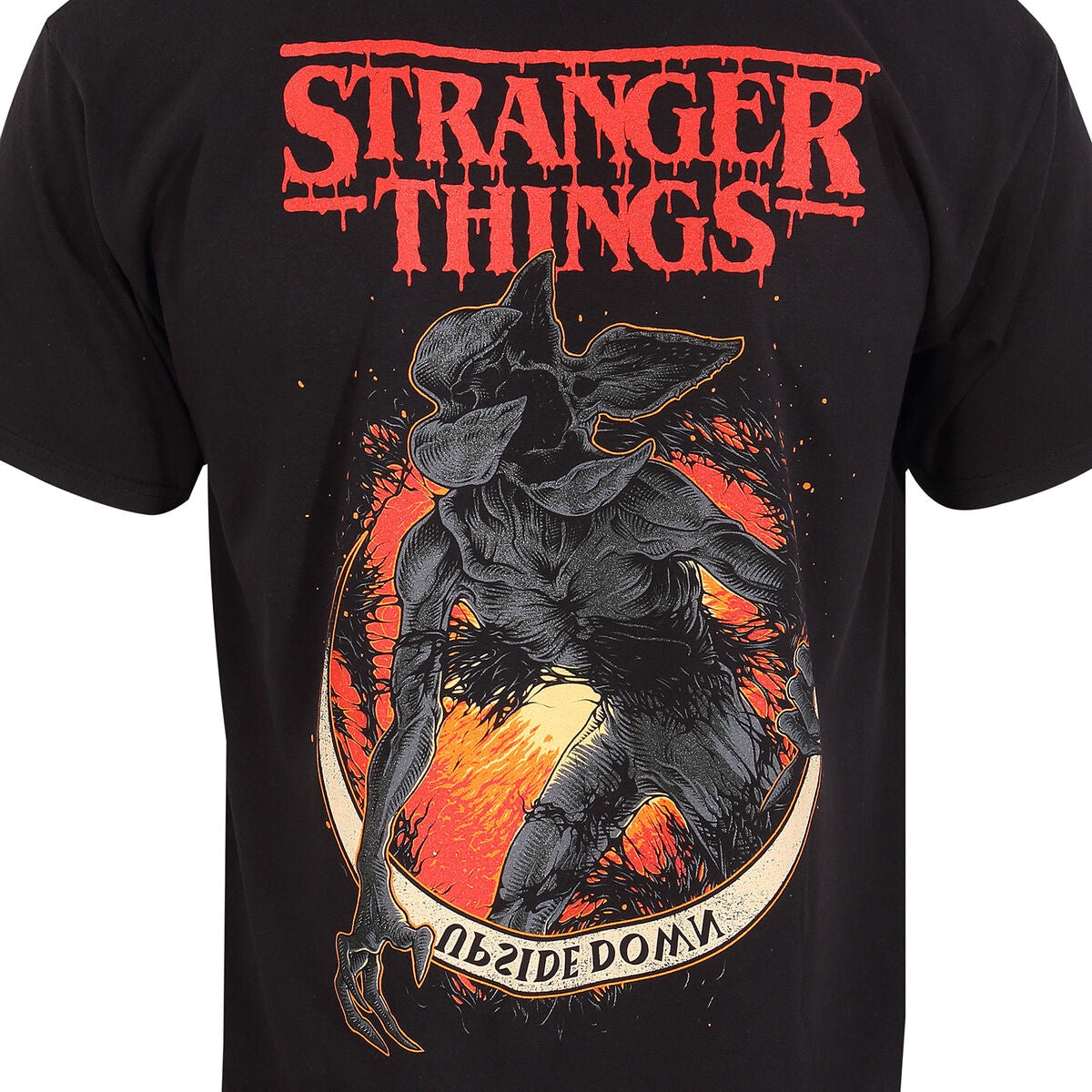 Kurzarm-T-Shirt Stranger Things Demogorgon Upside Down Schwarz Unisex - AWK Flagship