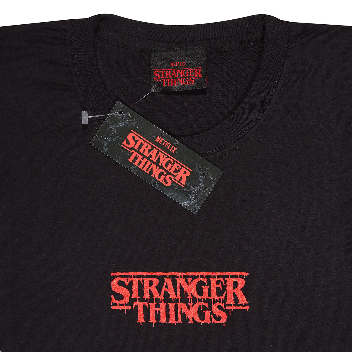 Kurzarm-T-Shirt Stranger Things Demogorgon Upside Down Schwarz Unisex - AWK Flagship