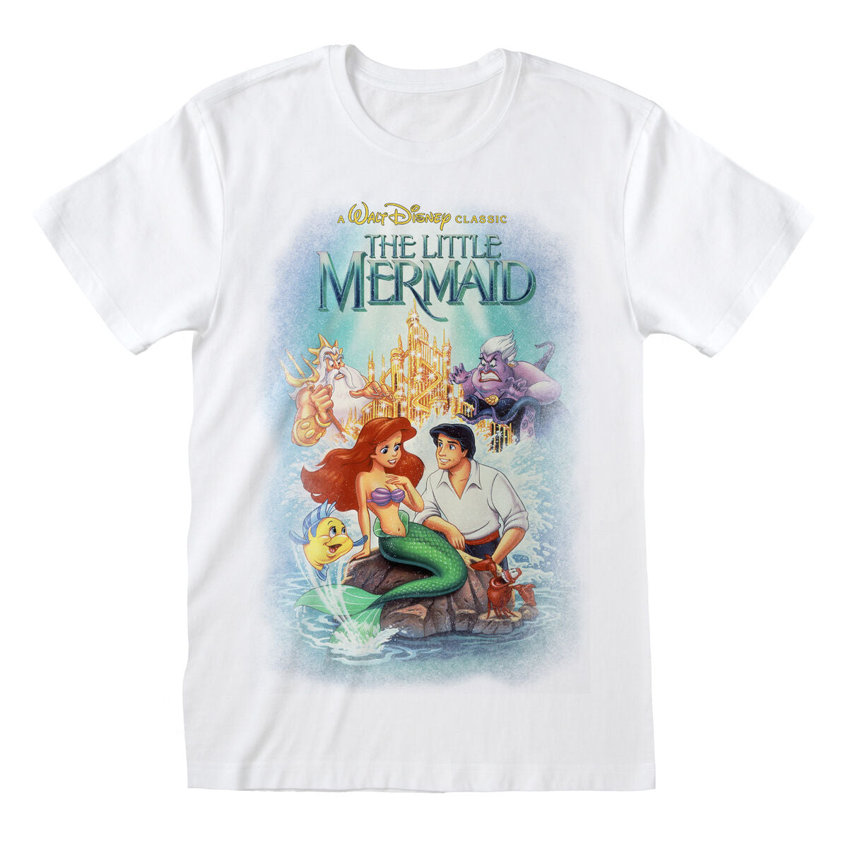 Kurzarm-T-Shirt The Little Mermaid Classic Poster Weiß Unisex - AWK Flagship