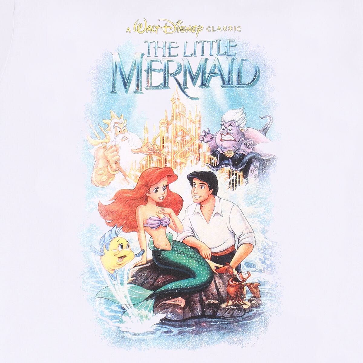 Kurzarm-T-Shirt The Little Mermaid Classic Poster Weiß Unisex - AWK Flagship