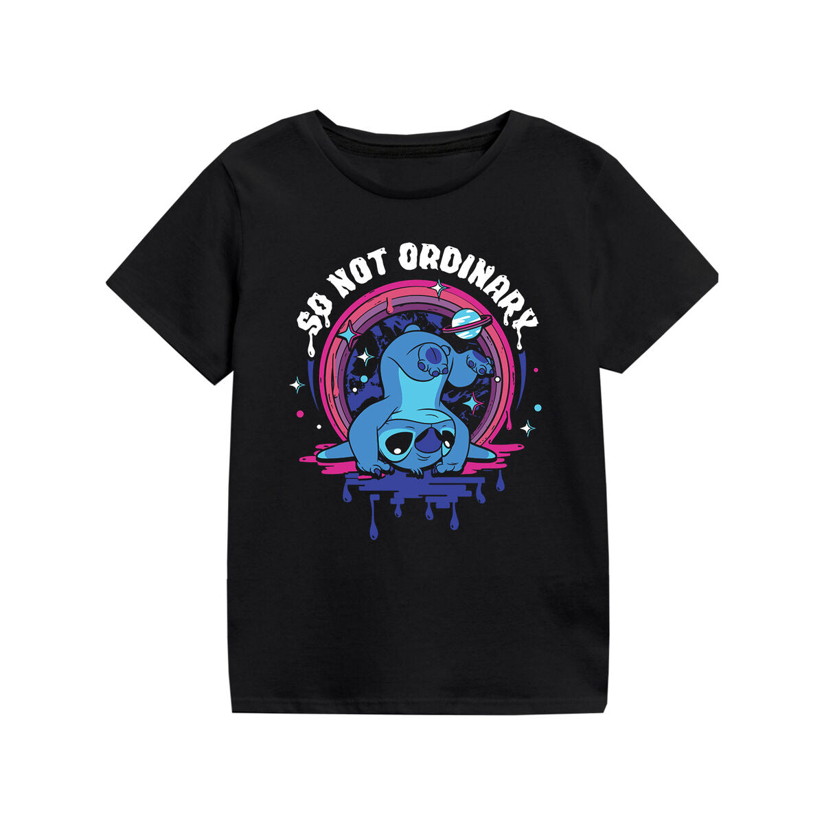 Kurzarm-T-Shirt für Kinder Stitch So Not Ordinary Schwarz - AWK Flagship