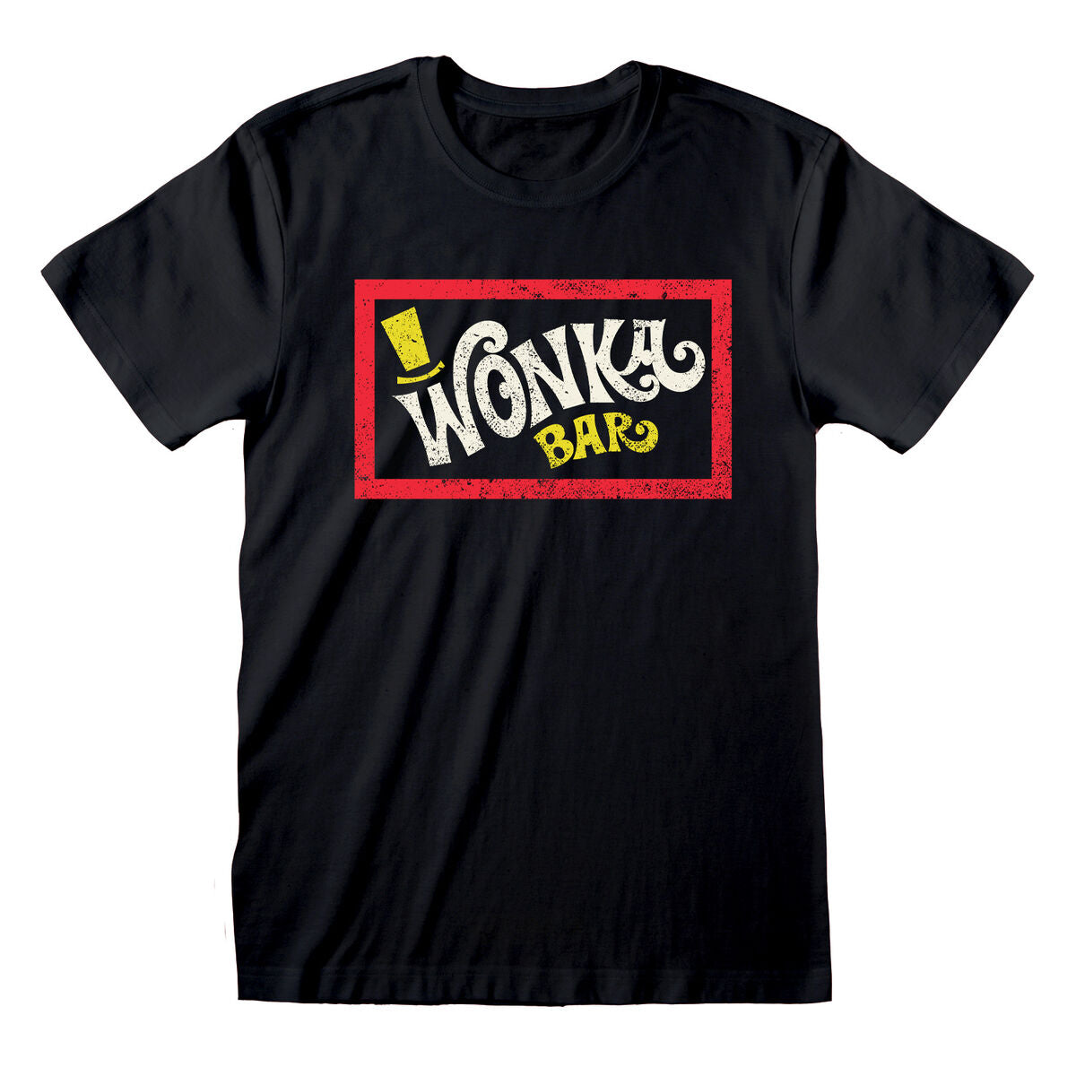 Unisex Kurzarm-T-Shirt Willy Wonka Wonka Bar Schwarz - AWK Flagship