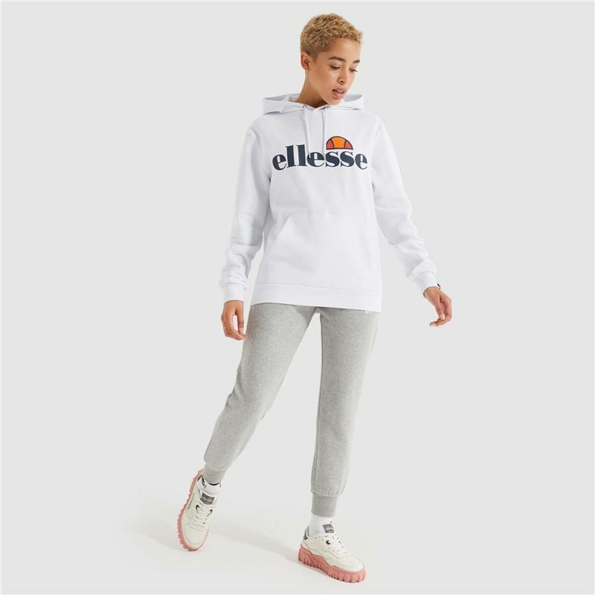 Damen Sweater mit Kapuze Ellesse Torices OH Hoody Weiß - AWK Flagship