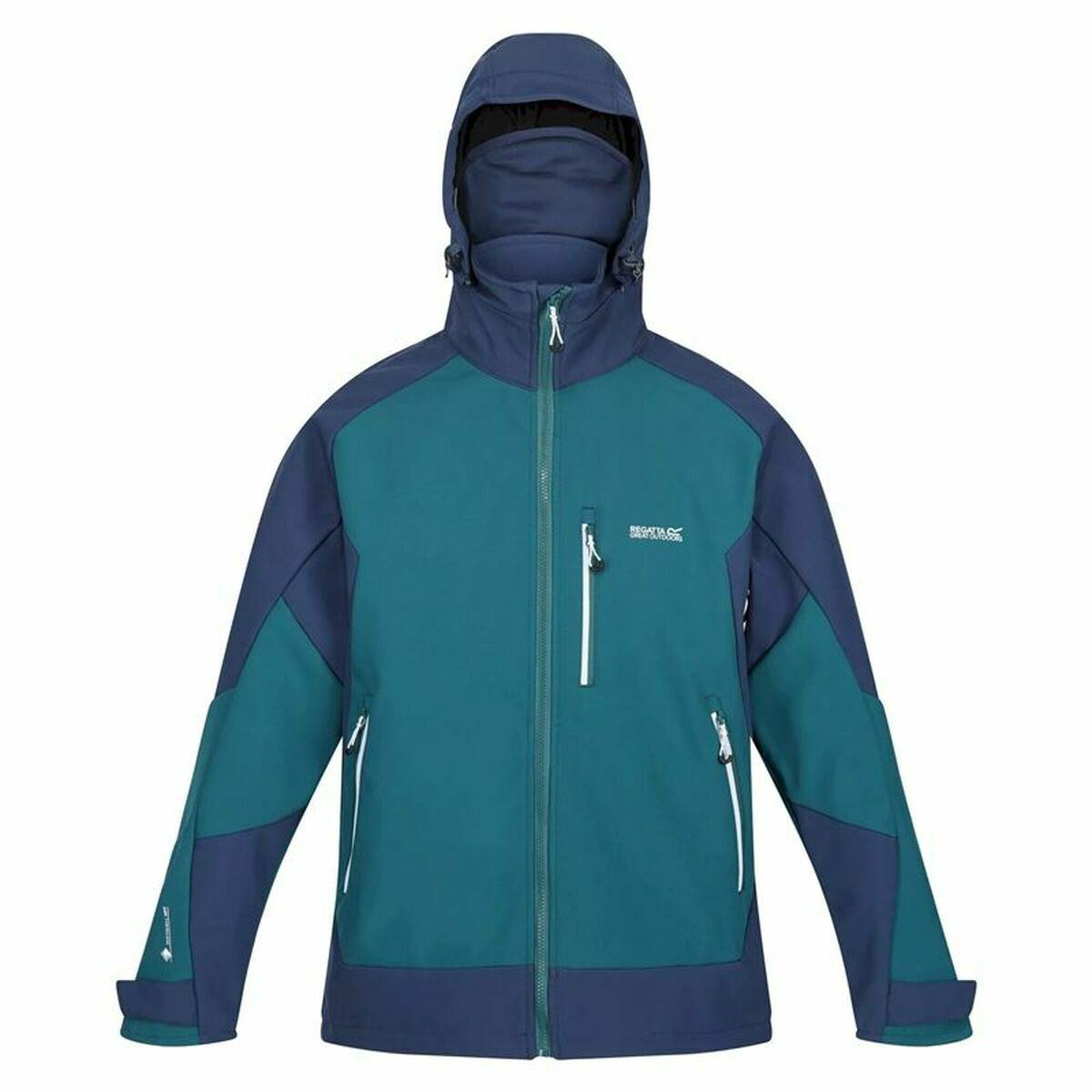 Sports jacket for men Regatta Hewitts VII Blue green hood