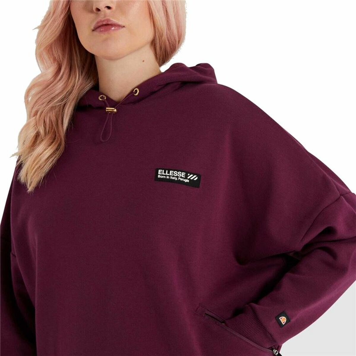 Damen Sweater mit Kapuze Ellesse  Semprevisa grün Aubergine - AWK Flagship