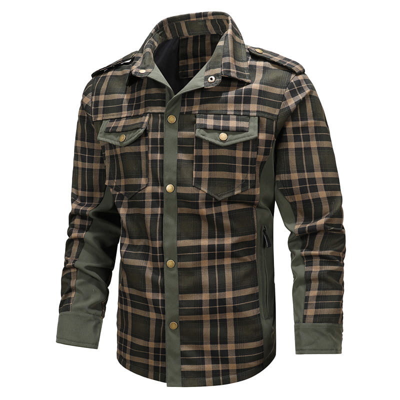 A.1 Herren Karierte Hemdjacke