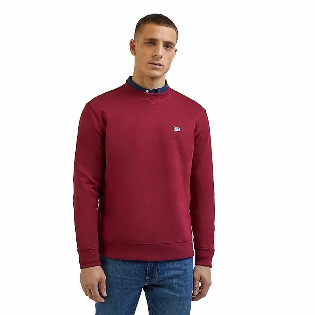 Herren Sweater ohne Kapuze Lee Plain Crew Braun - AWK Flagship