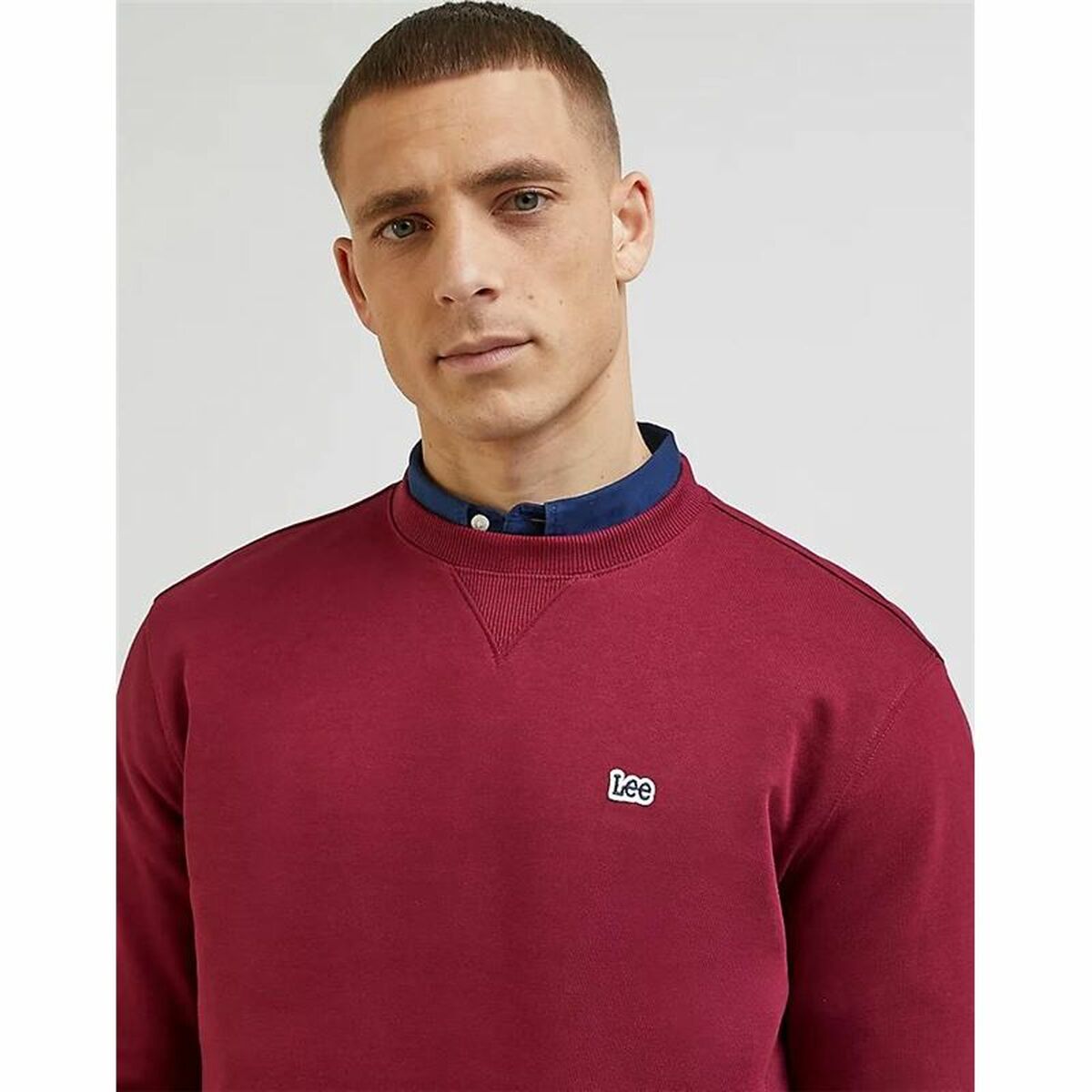 Herren Sweater ohne Kapuze Lee Plain Crew Braun - AWK Flagship