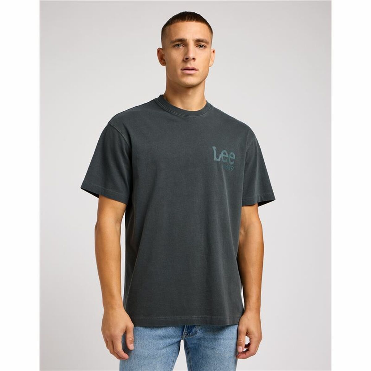 Herren Kurzarm-T-Shirt Lee Loose Logo Schwarz - AWK Flagship