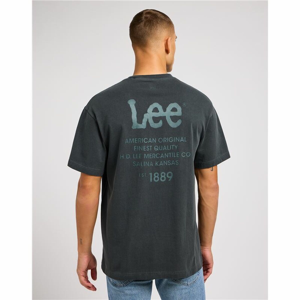 Herren Kurzarm-T-Shirt Lee Loose Logo Schwarz - AWK Flagship