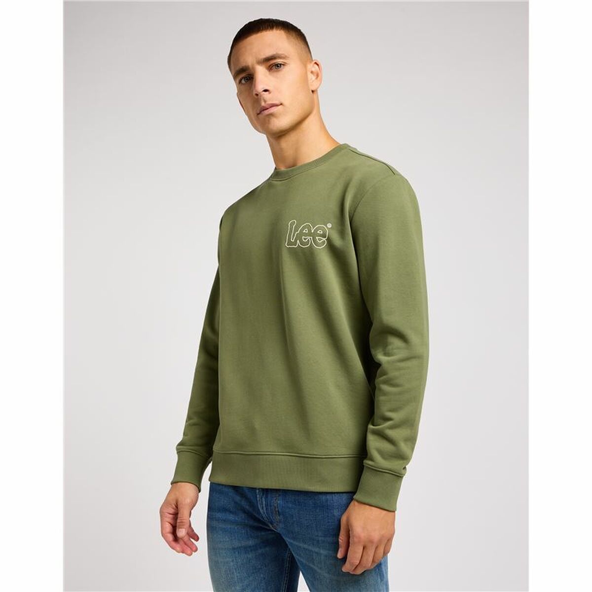 Herren Sweater ohne Kapuze Lee Wobbly Khaki - AWK Flagship