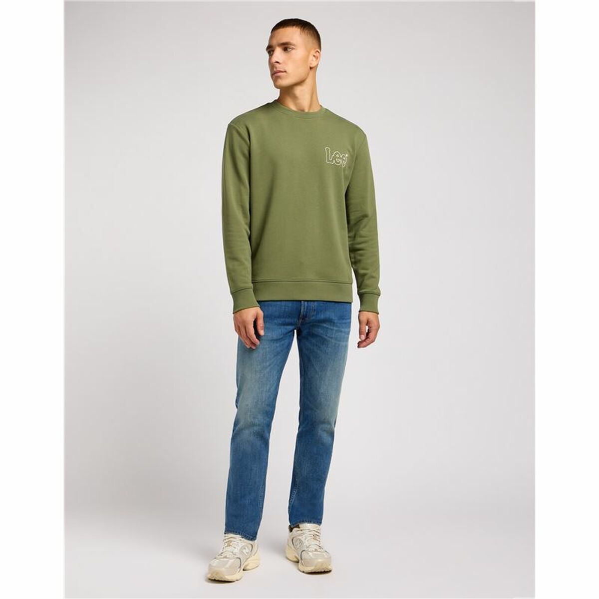 Herren Sweater ohne Kapuze Lee Wobbly Khaki - AWK Flagship