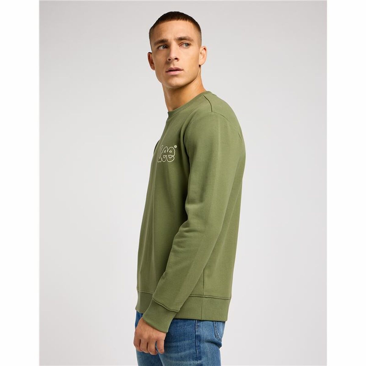 Herren Sweater ohne Kapuze Lee Wobbly Khaki - AWK Flagship