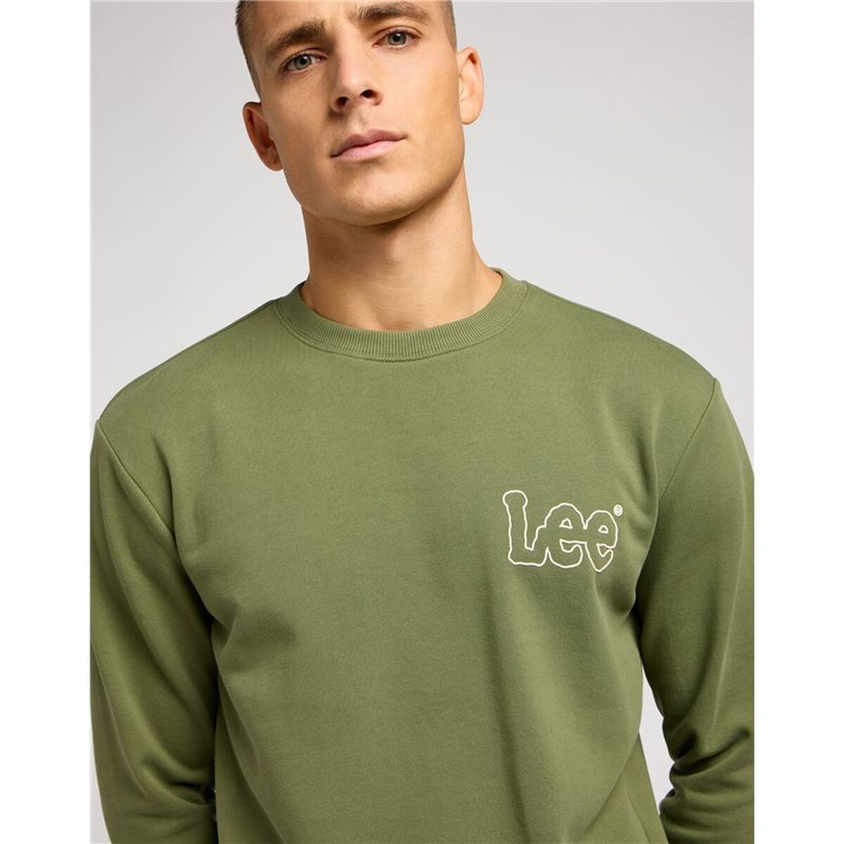 Herren Sweater ohne Kapuze Lee Wobbly Khaki - AWK Flagship