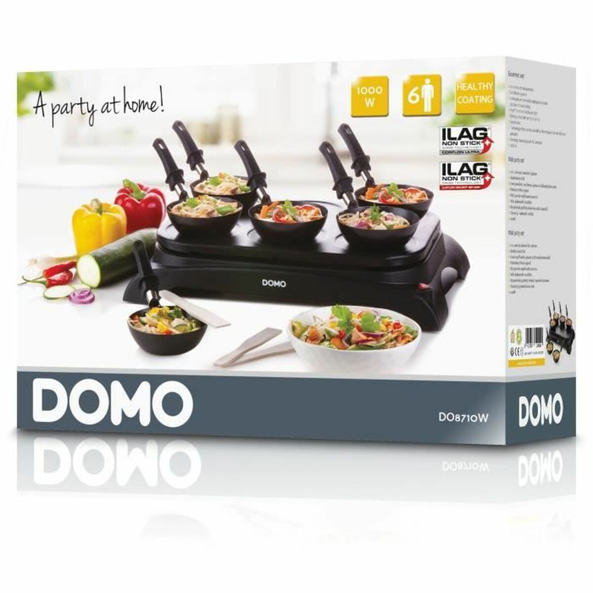 DOMO DO8710W 1000W Schwarz Wok Pfanne - AWK Flagship