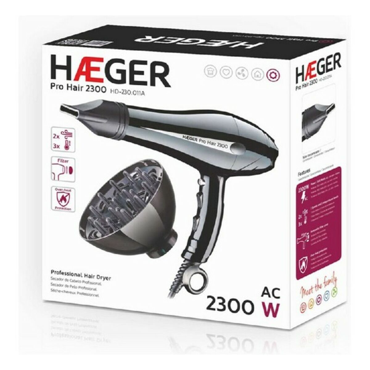 Föhn Haeger HD-230.011B 2300 W Schwarz 2300 W - AWK Flagship