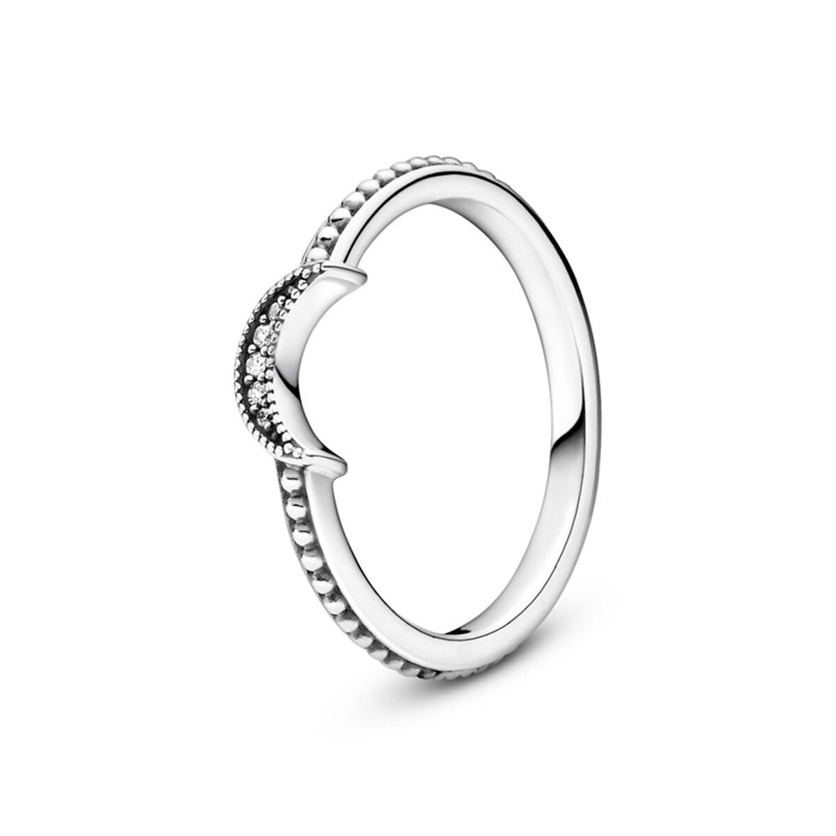 Damenring Pandora CRESCENT MOON BEADED - RING - SIZE 48 - AWK Flagship