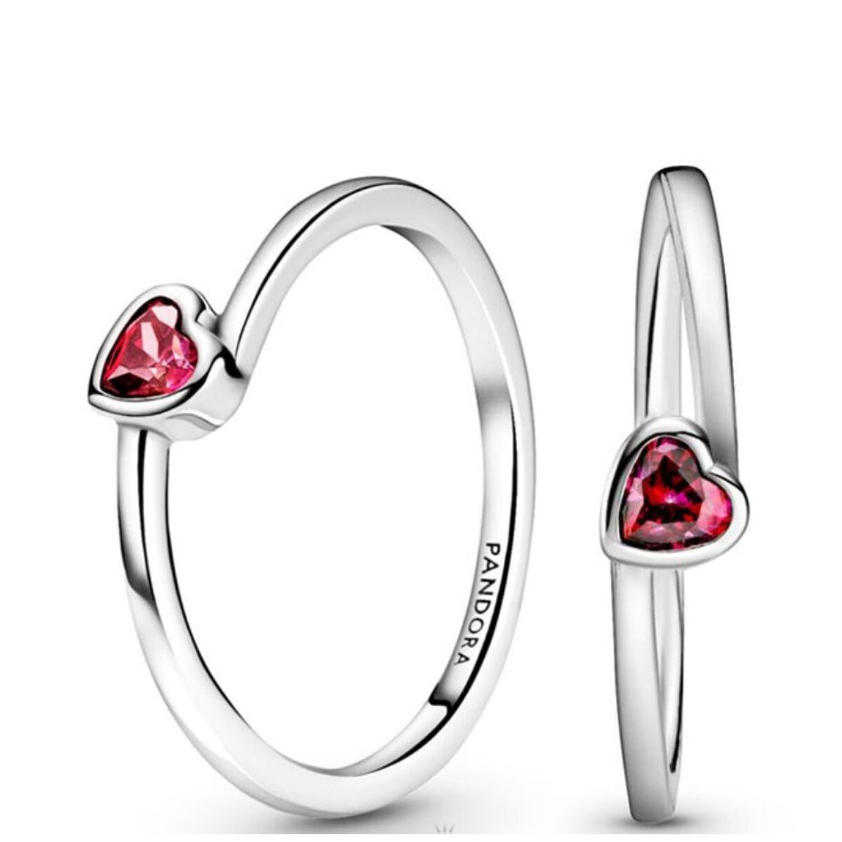 Damenring Pandora CLEAR TILTED HEART SOLITAIRE - RING - SIZE 56 - AWK Flagship