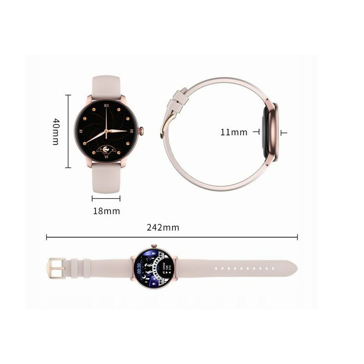 Smartwatch Oromed ORO LADY ACTIVE Rosa 1,09" - AWK Flagship