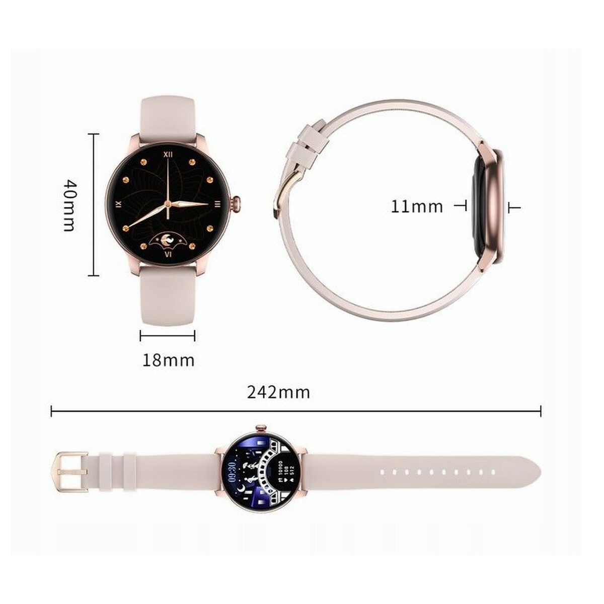 Smartwatch Oromed LADY GOLD NEXT Gold Ja 1,09" - AWK Flagship