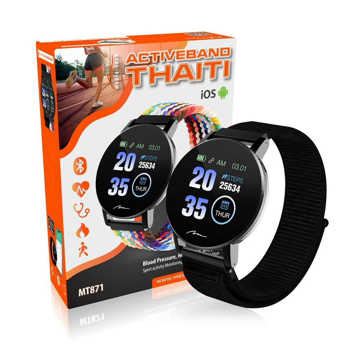 Smartwatch Media Tech MT871 Schwarz - AWK Flagship