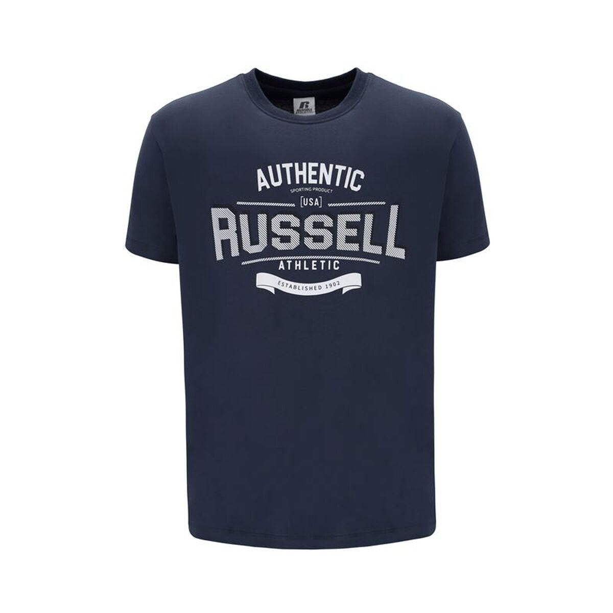 Herren Kurzarm T Shirt Russell Athletic Dunkelblau - Sport & Freizeit