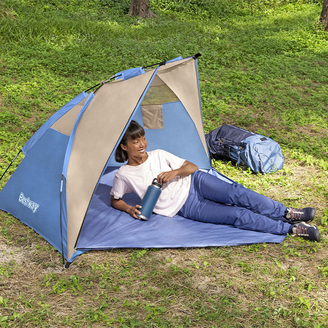 Bestway Strandzelt 200 × 100 × 100 cm Blau – Detailansicht 1