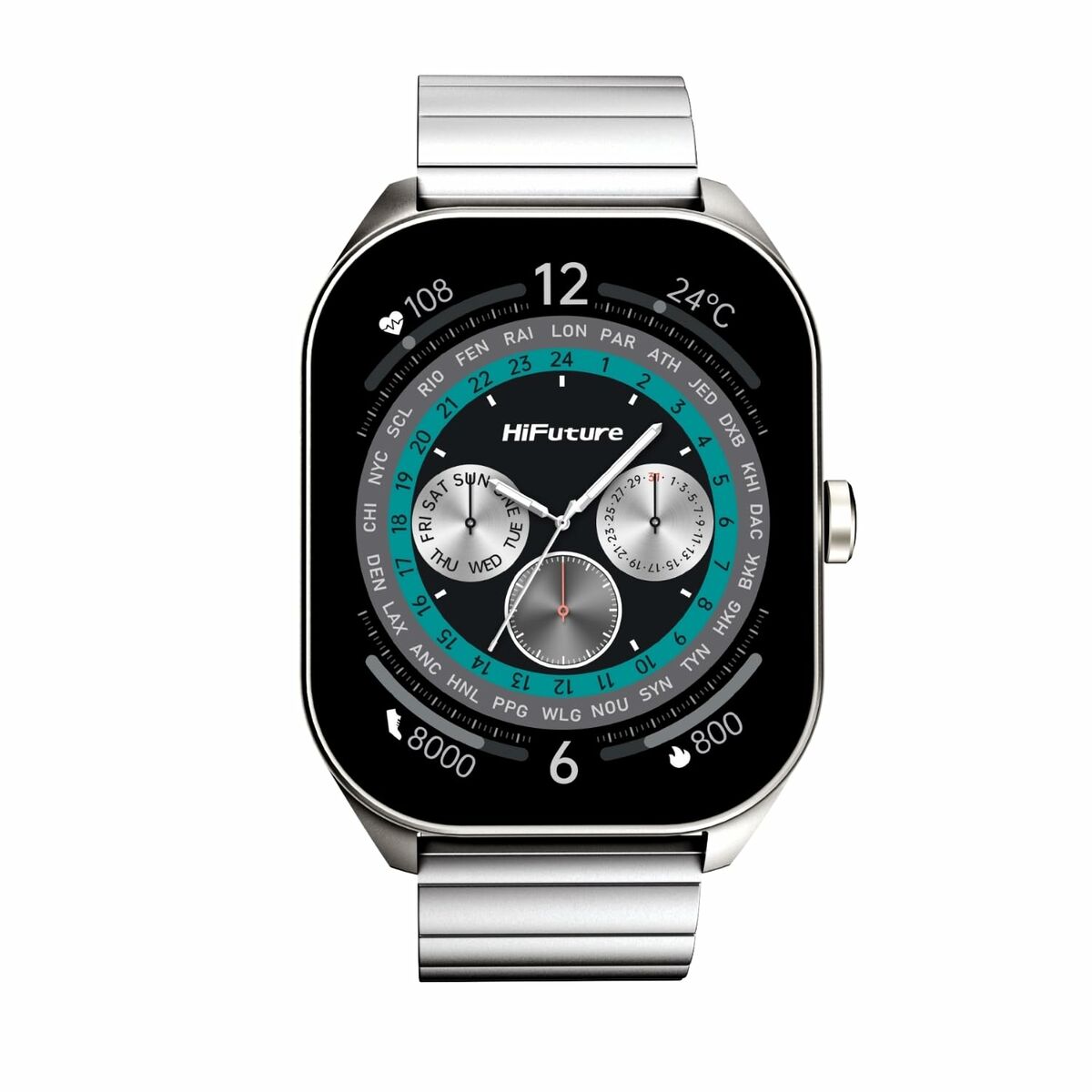 Smartwatch HiFuture FUTUREFIT APEX SILVER Silberfarben 40 mm - AWK Flagship