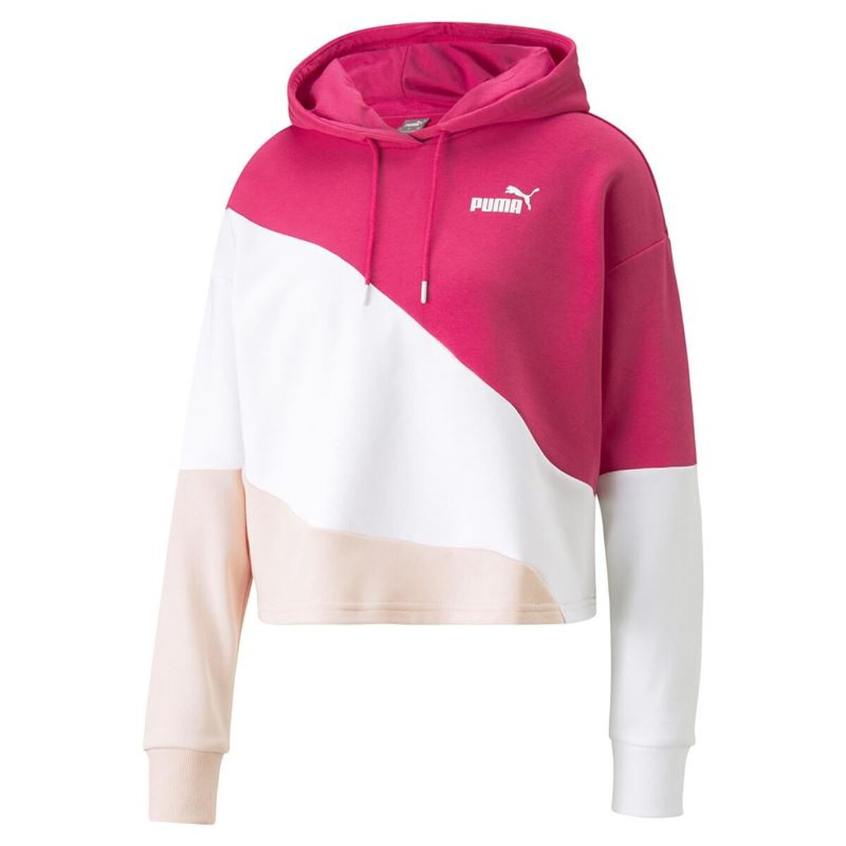 Damen Sweater Kapuze Puma Power Cat Dunkelrosa - Mode & Accessoires