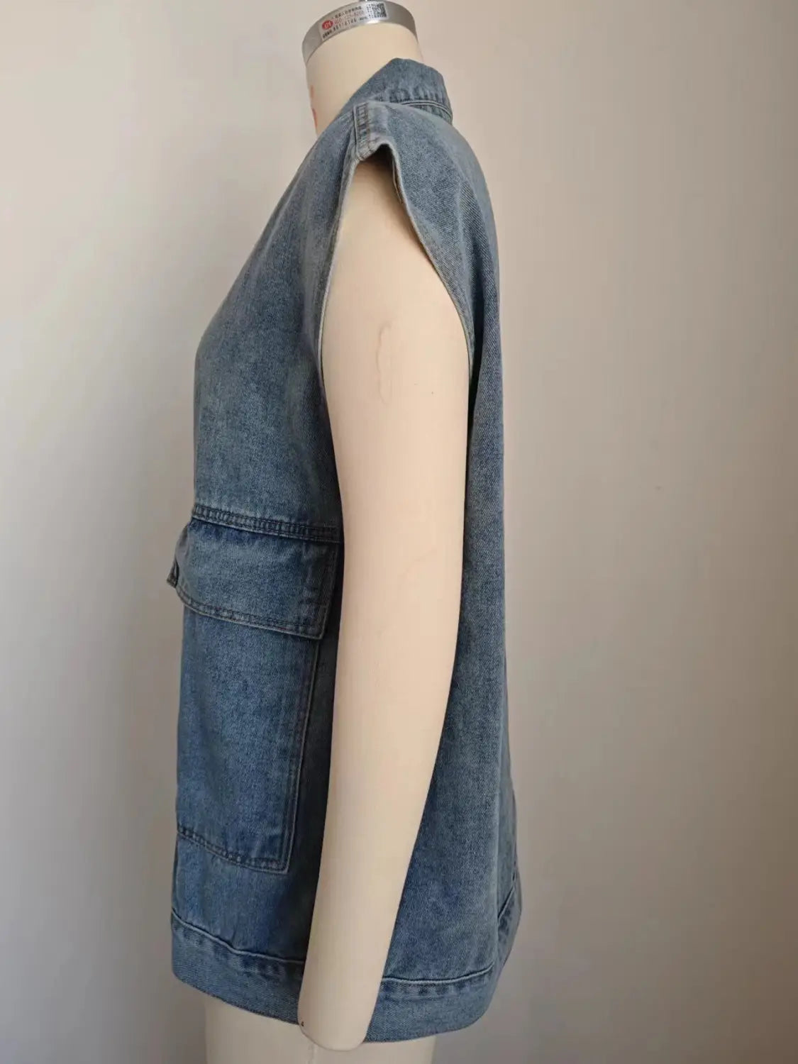 A.1 Damen Jeansweste mit großen Taschen