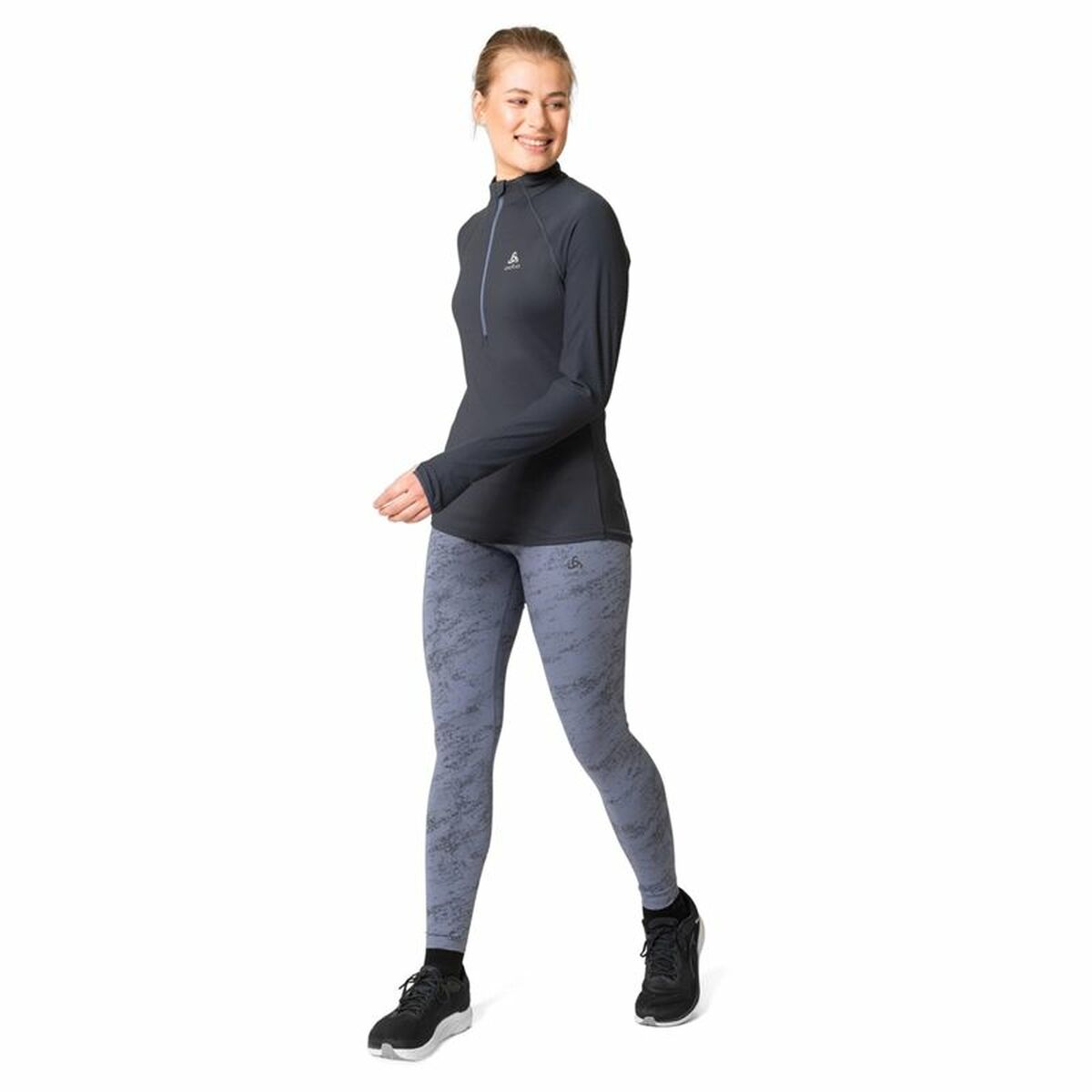 Unisex Langarm-T-Shirt Odlo 1/2 Zip Zeroweight Schwarz - AWK Flagship