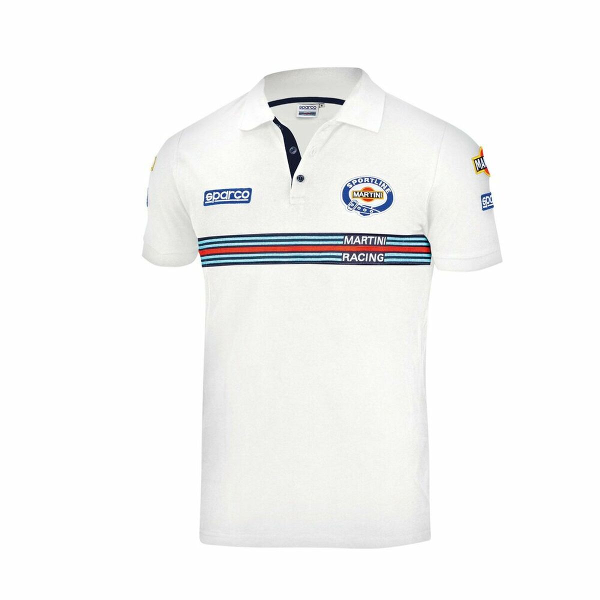 Kurzarm Poloshirt Sparco Martini Racing Weiß - AWK Flagship