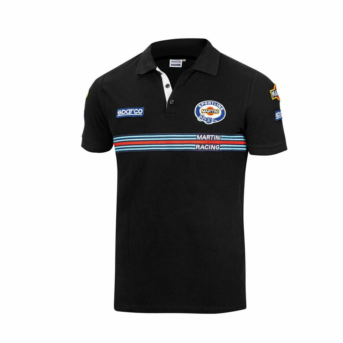 Herren Kurzarm-Poloshirt Sparco Martini Racing Schwarz (Größe M) - AWK Flagship