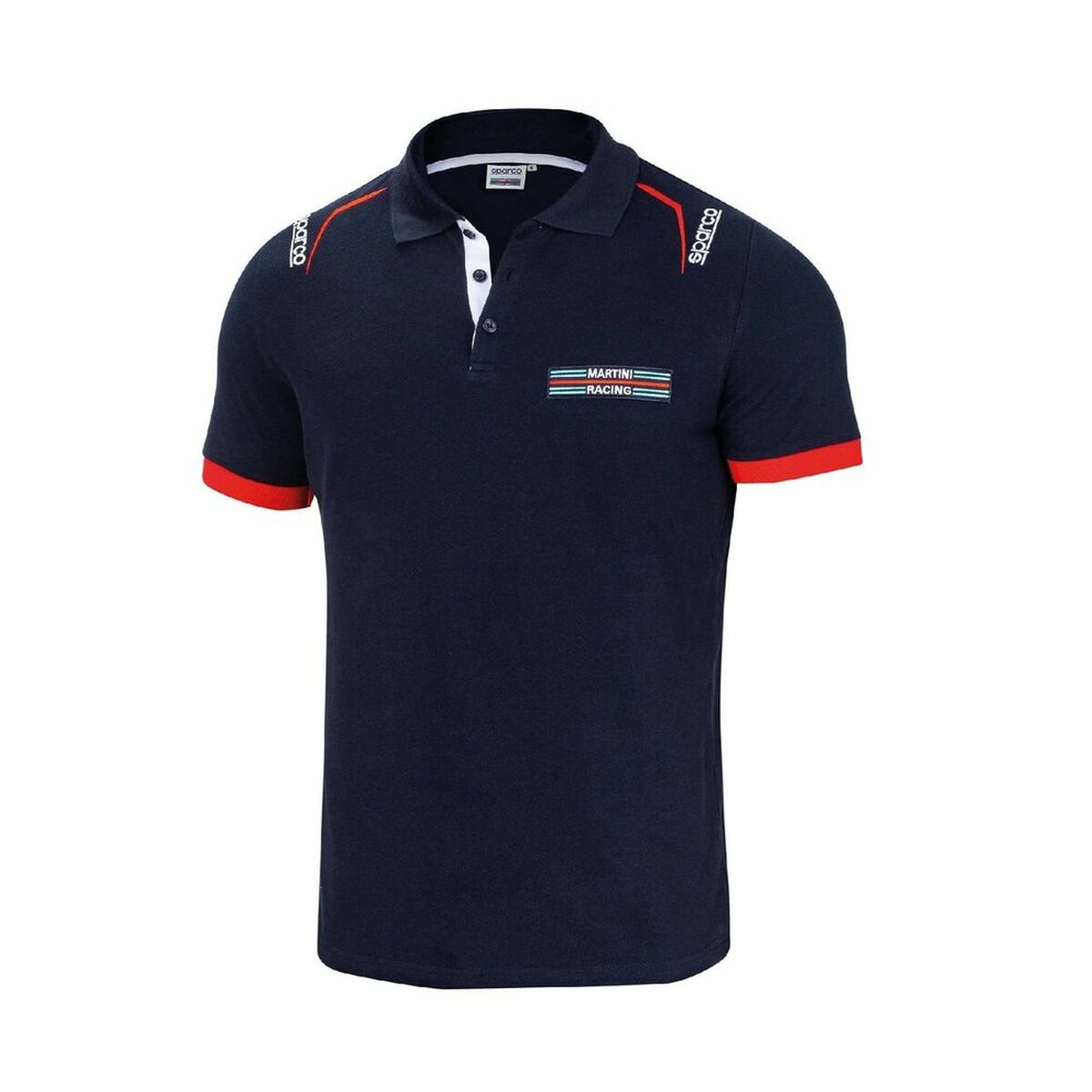 Herren Kurzarm-Poloshirt Sparco Martini Racing Marineblau - AWK Flagship