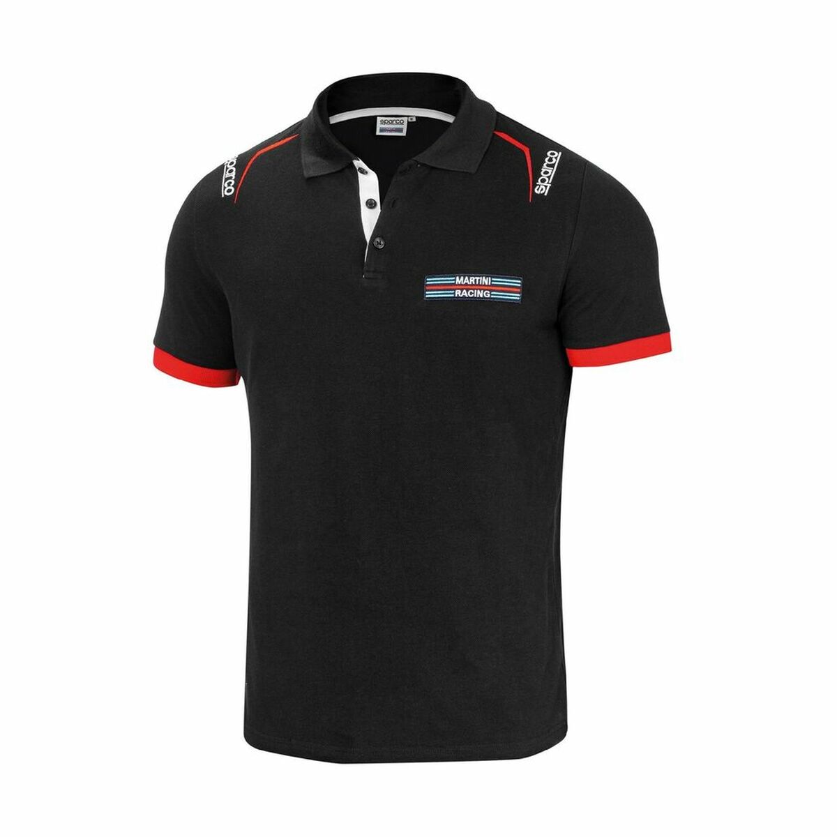 Herren Kurzarm-Poloshirt Sparco Martini Racing Schwarz (Größe M) - AWK Flagship