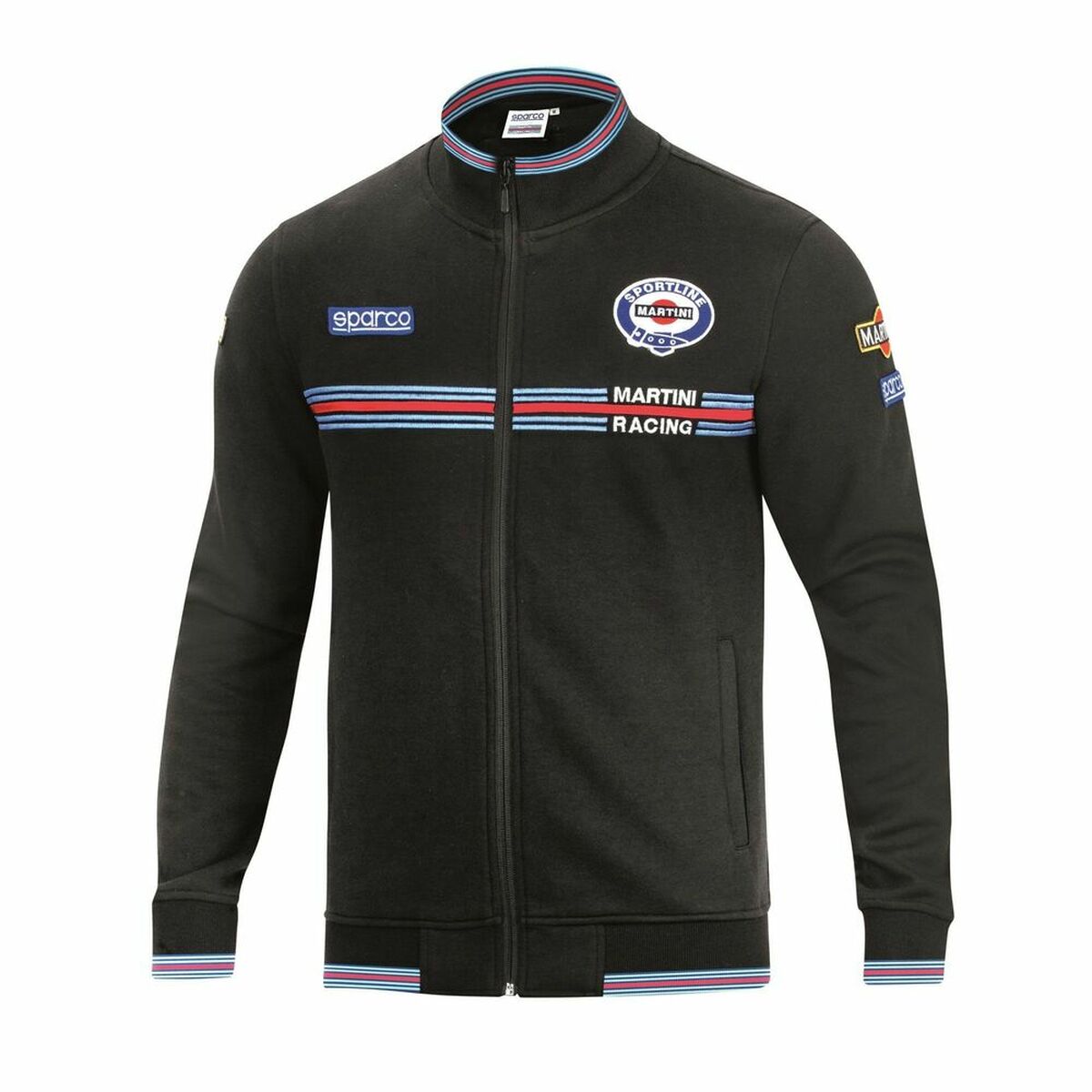 Herren Sweater ohne Kapuze Sparco MARTINI RACING Schwarz Größe M - AWK Flagship