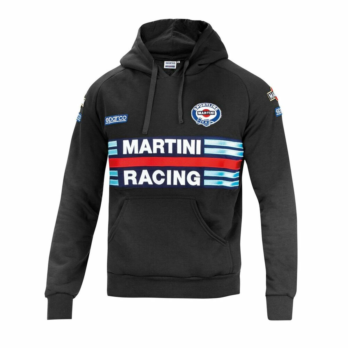 Herren Sweater mit Kapuze Sparco Martini Racing Schwarz - AWK Flagship