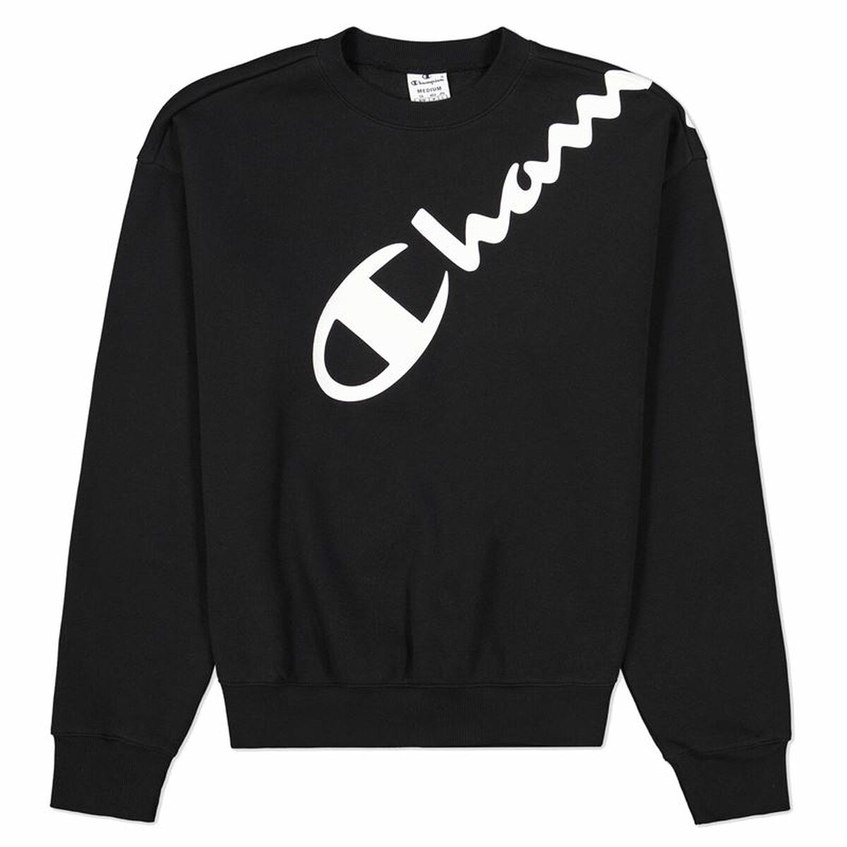 Damen Sweater ohne Kapuze Champion Diagonal Logo Schwarz - AWK Flagship