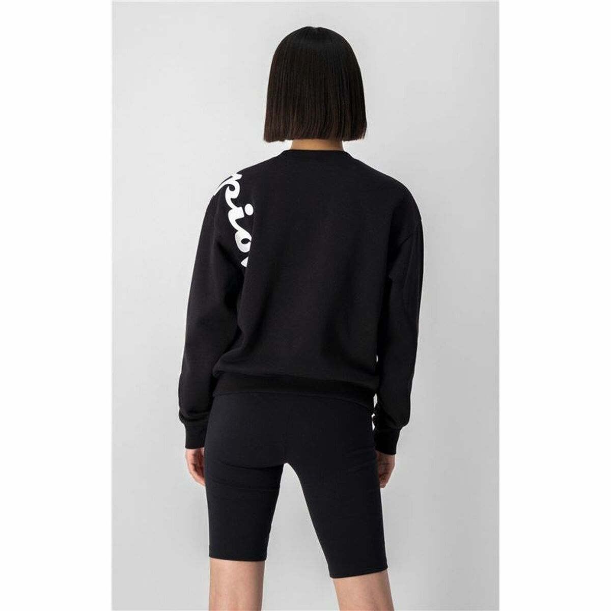 Damen Sweater ohne Kapuze Champion Diagonal Logo Schwarz - AWK Flagship