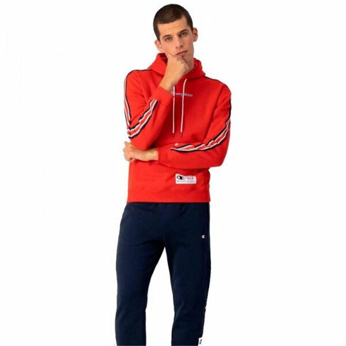 Herren Sweater mit Kapuze Champion Sport Tech Rot - AWK Flagship