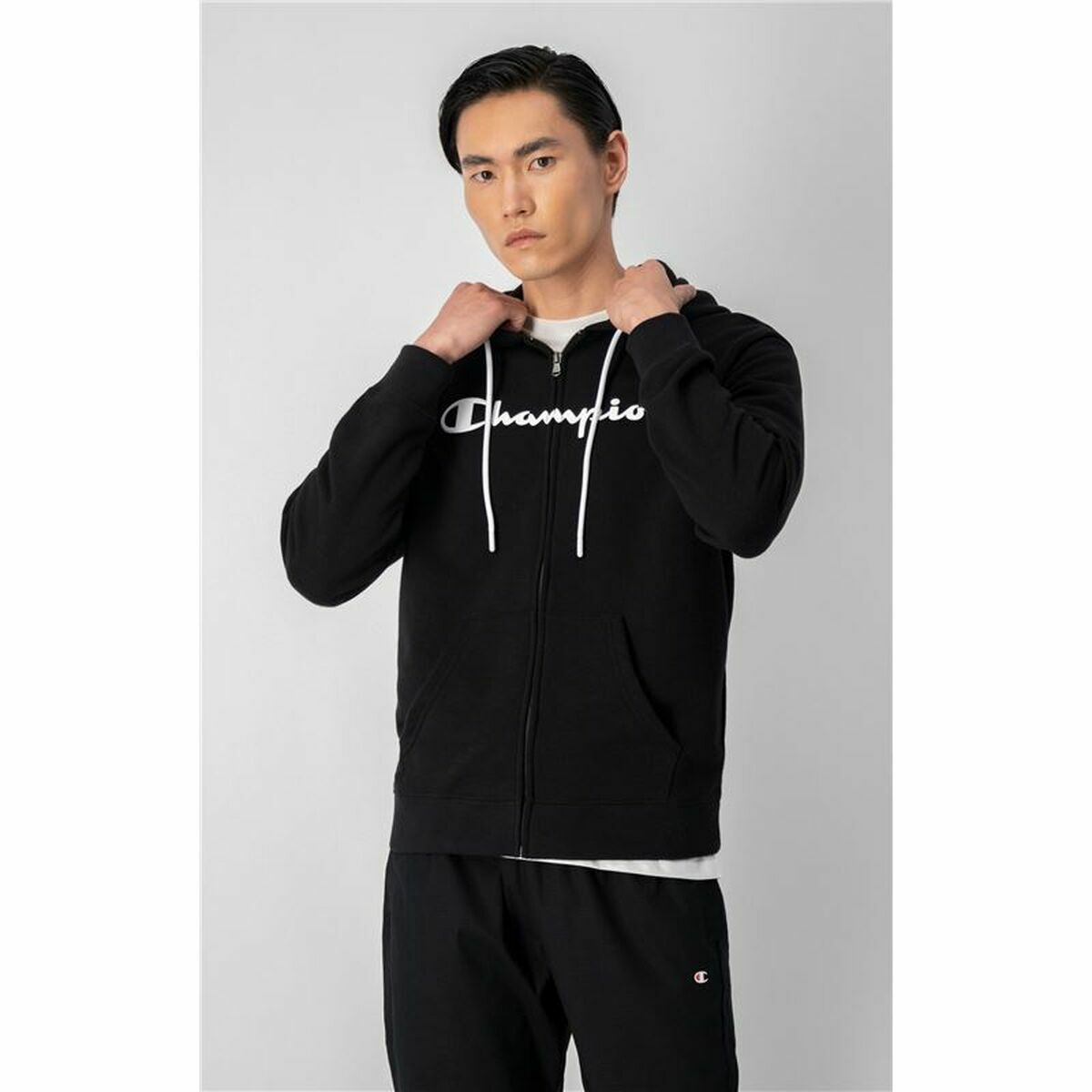 Herren Sweater mit Kapuze Champion Hooded Full Zip Schwarz - AWK Flagship